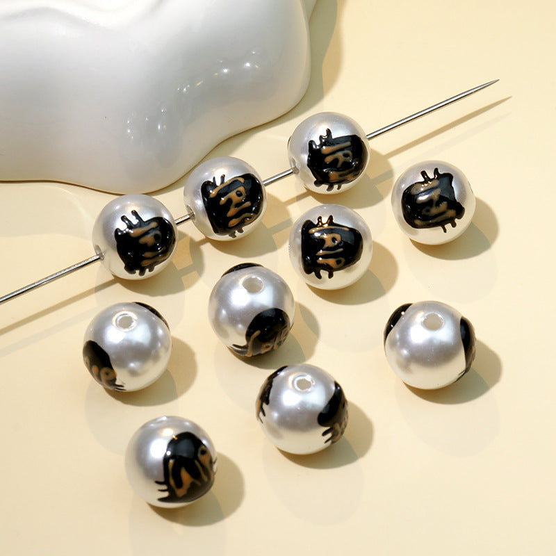 Wholesale Halloween Hand Painted Imitation Pearl ABS String Beads